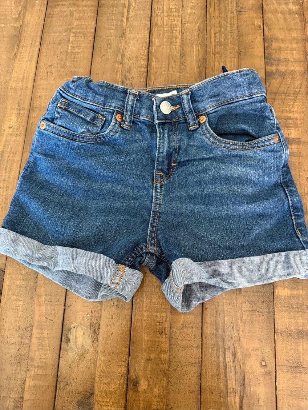 Levi's Dark Blue Rolled Cuff Kids Denim Shorts